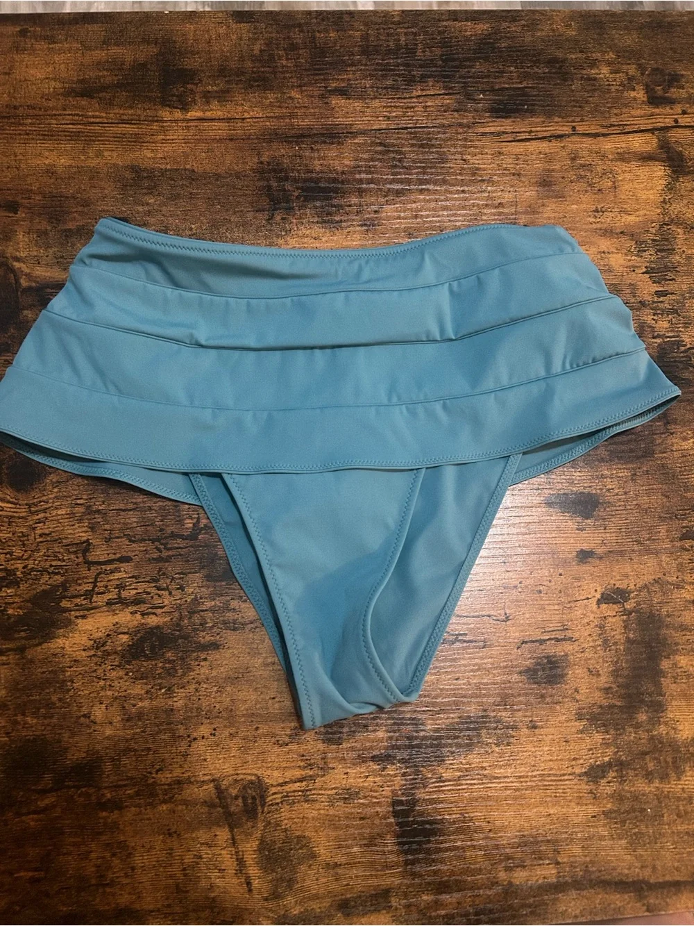 Victoria's Secret /Tropic of C-Teal Ruffle Bikini Bottoms SMALL